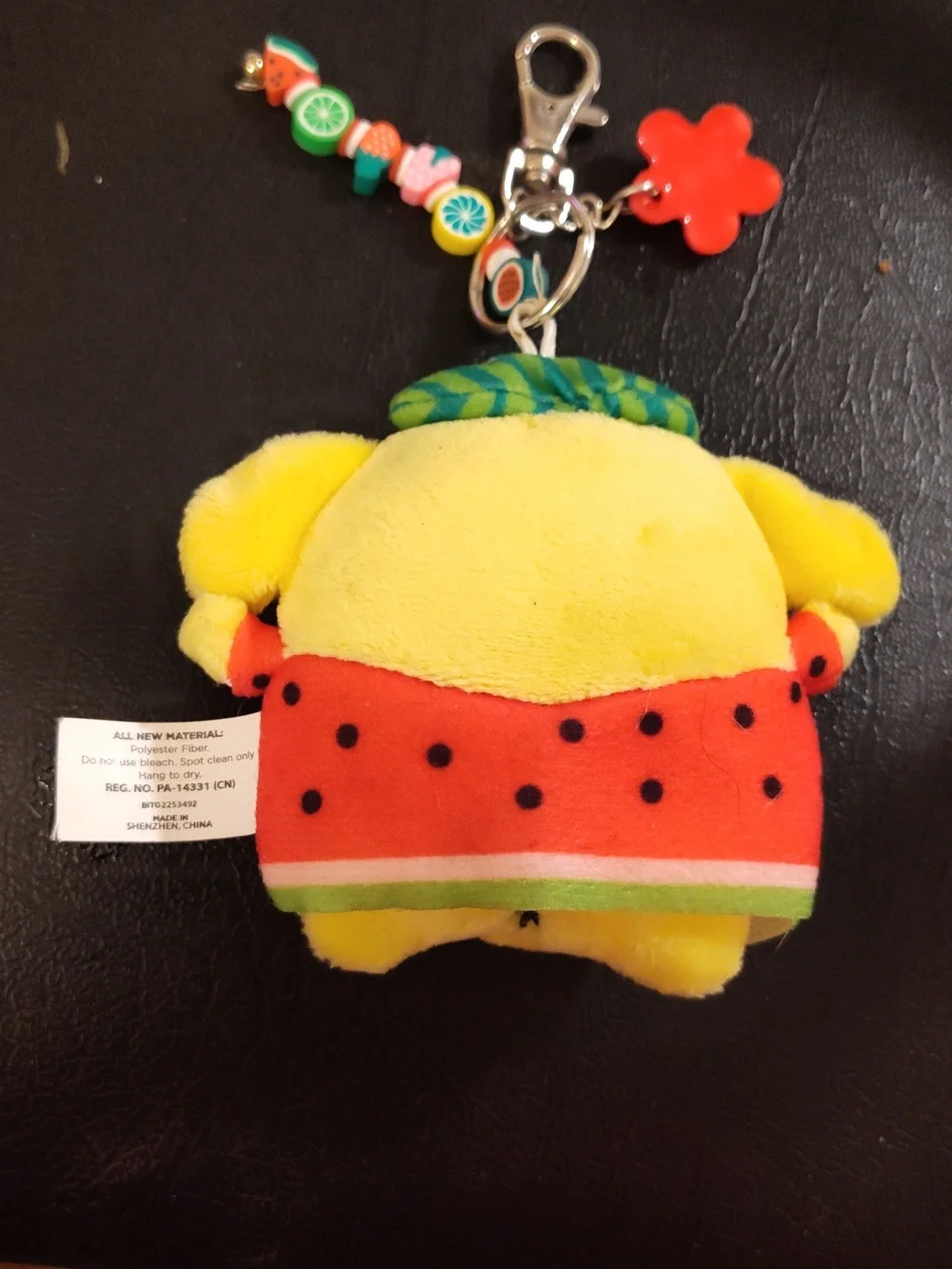 Pompompurin Watermelon San Rio Plush Dangler Keychain for Kids Beads Flower